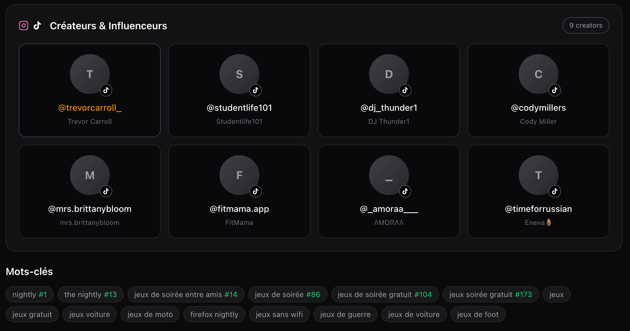 Creator & Influencer Tracker